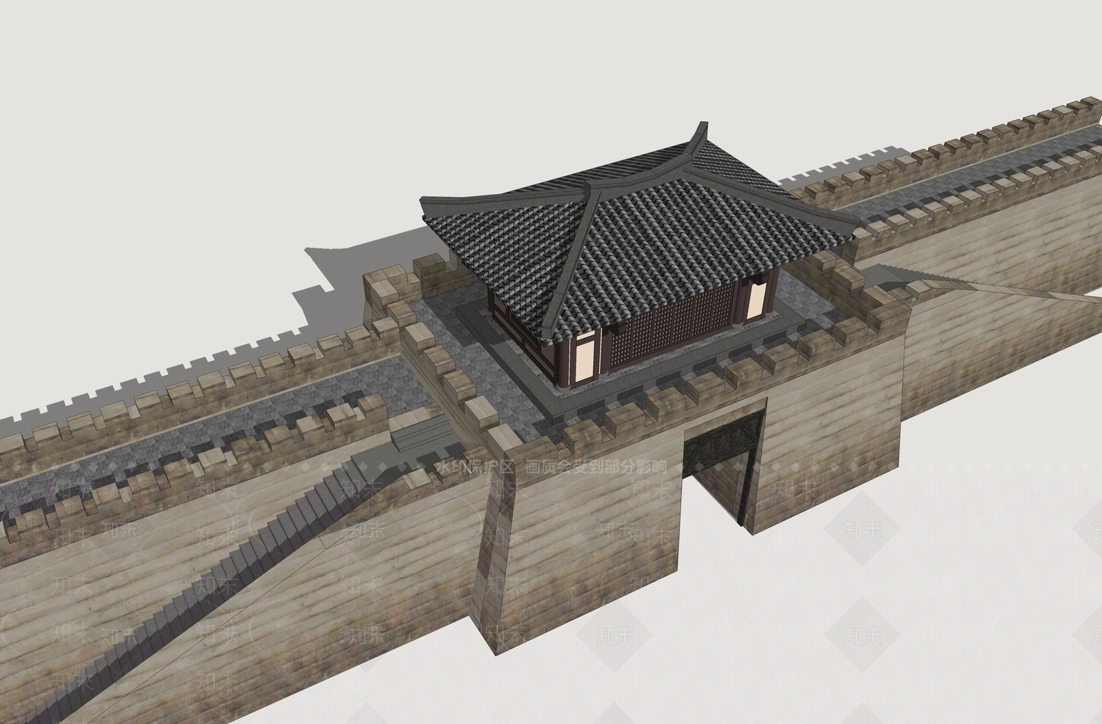 中式古建古建筑SU模型下载【ID:1234582718】