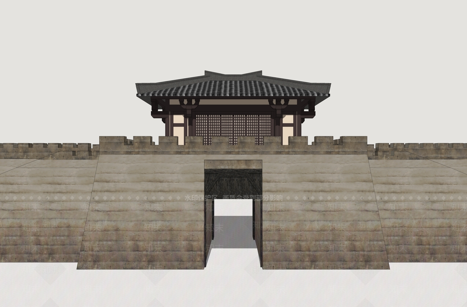 中式古建古建筑SU模型下载【ID:1234582718】