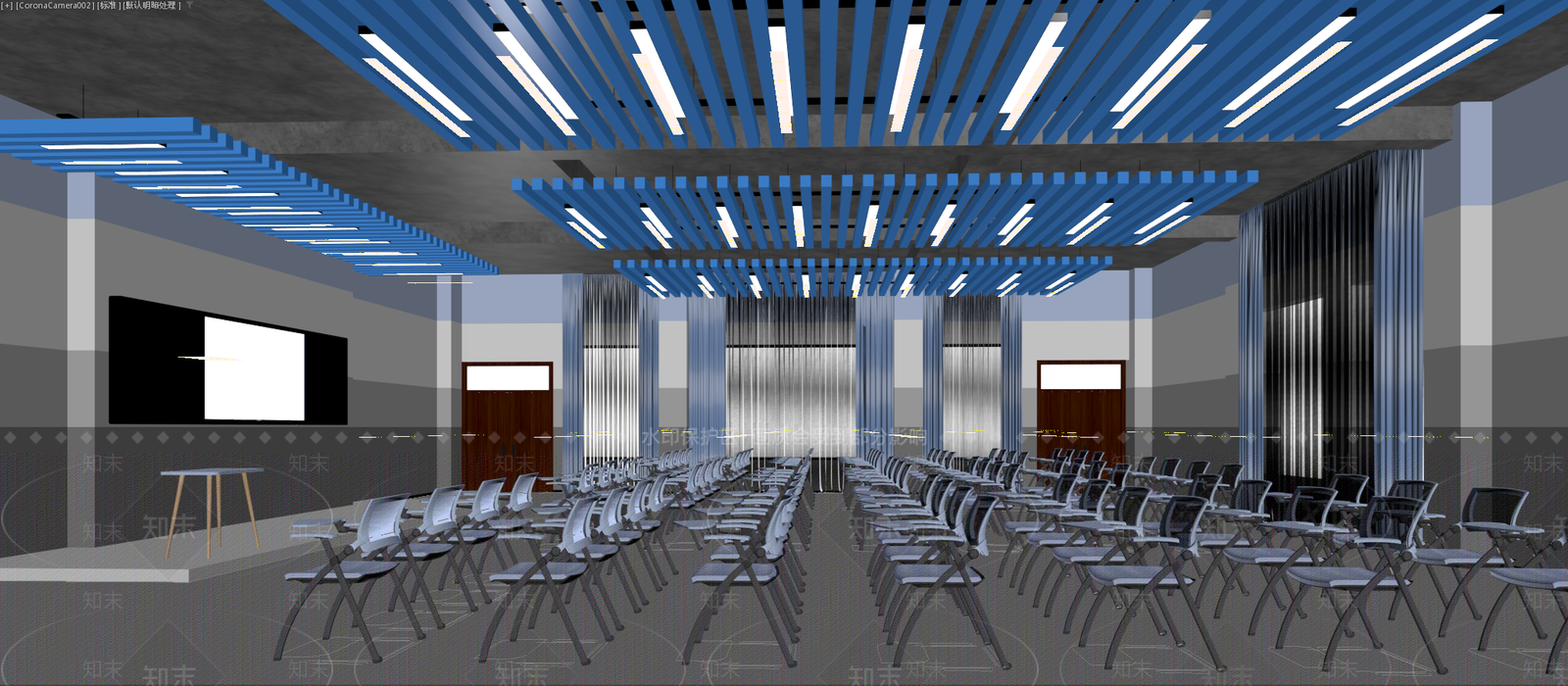 现代简约报告厅3D模型下载【ID:1234590382】