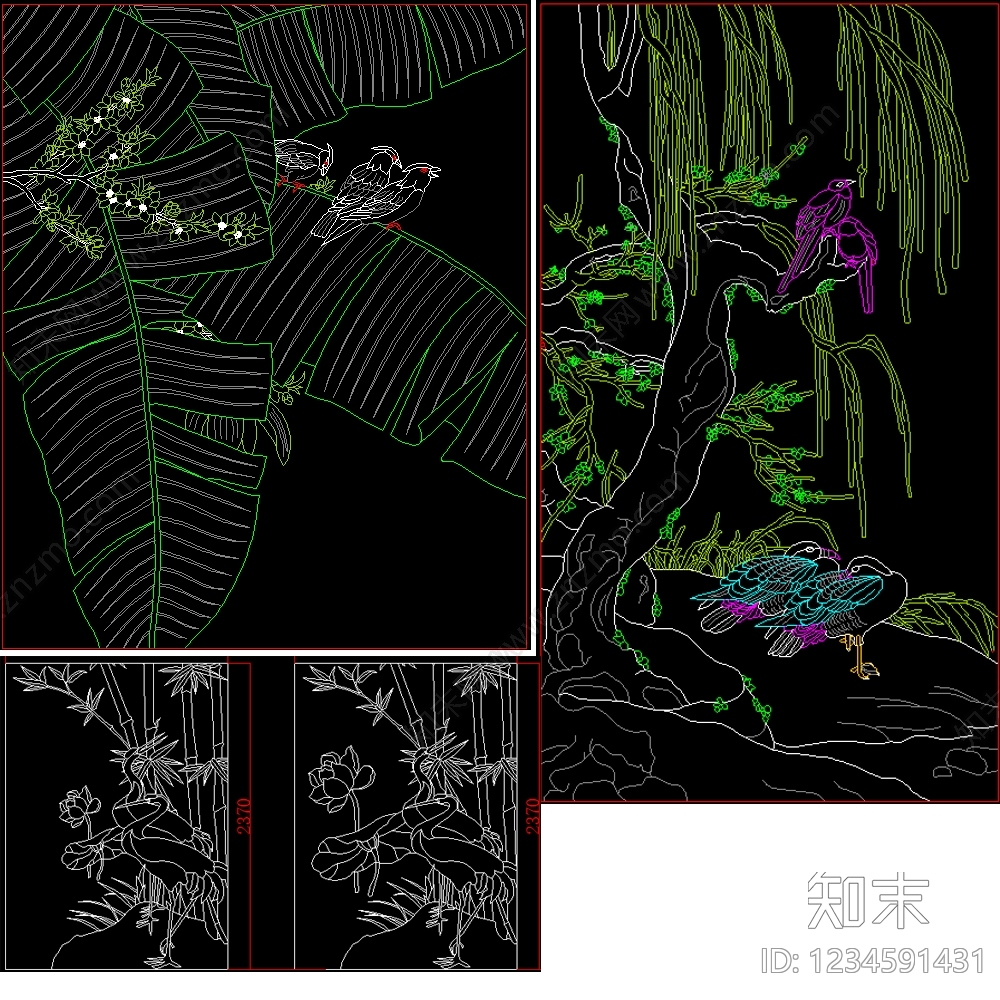 雕花cad施工图下载【ID:1234591431】