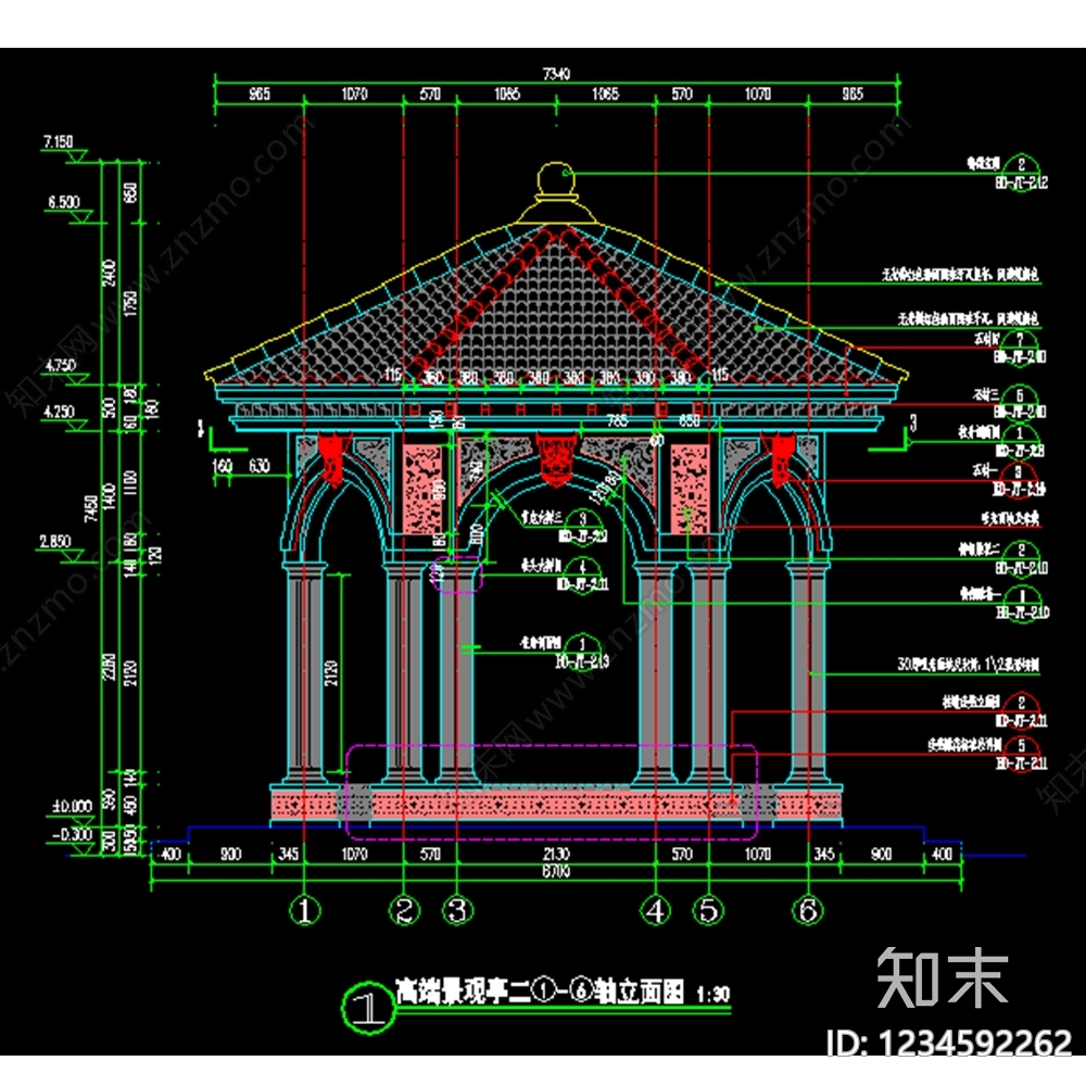 亭子cad施工图下载【ID:1234592262】
