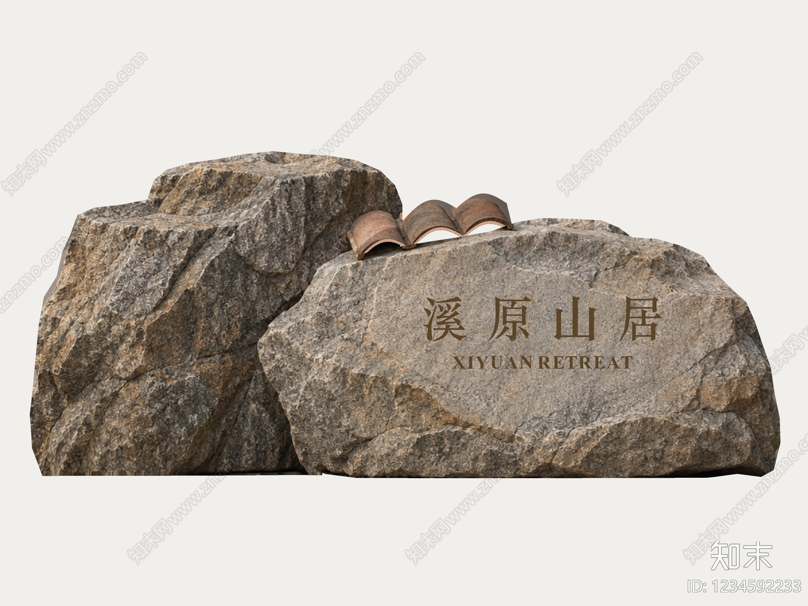 新中式景观景观石SU模型下载【ID:1234592233】