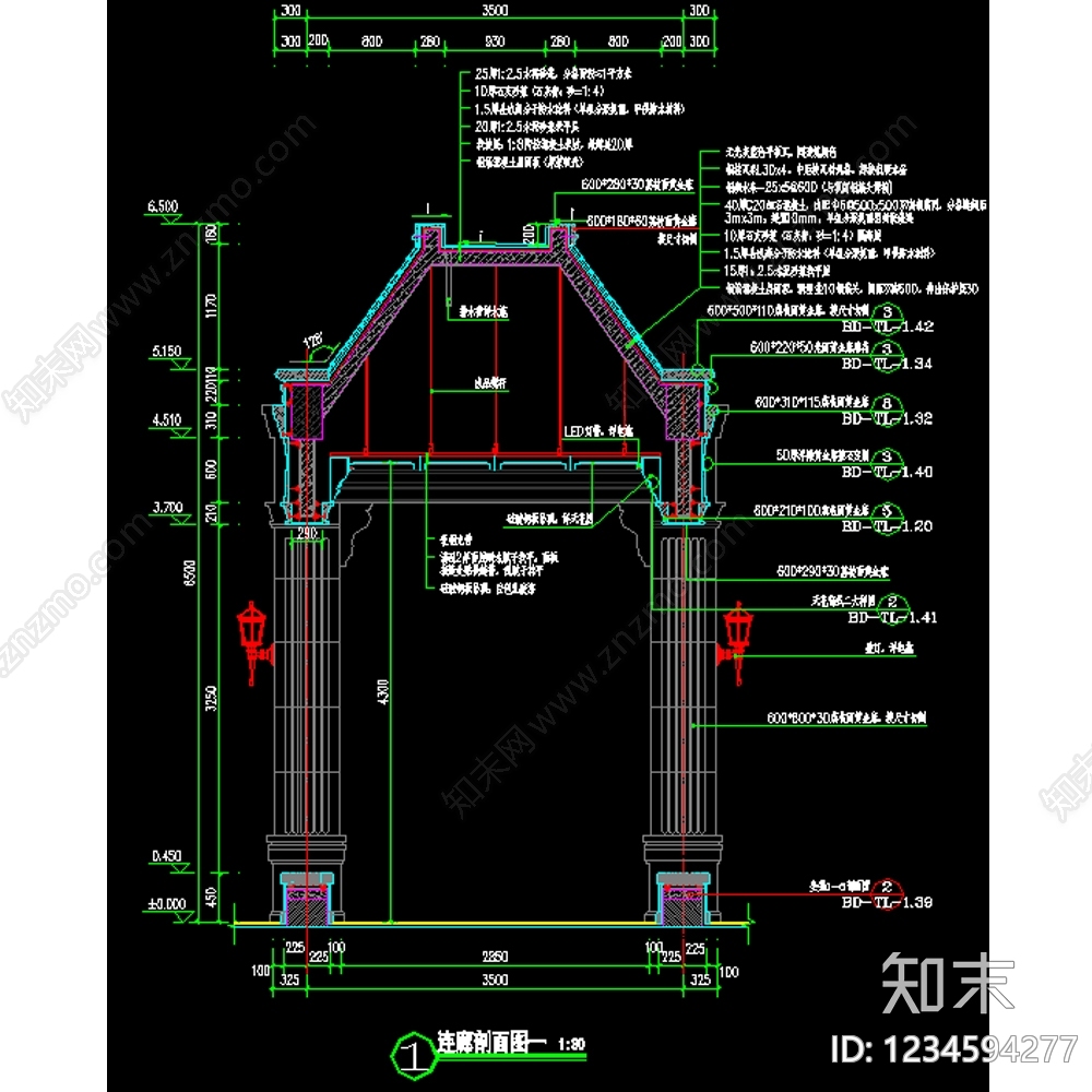 亭子cad施工图下载【ID:1234594277】