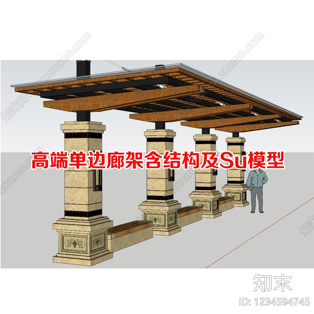 廊架cad施工图下载【ID:1234594745】
