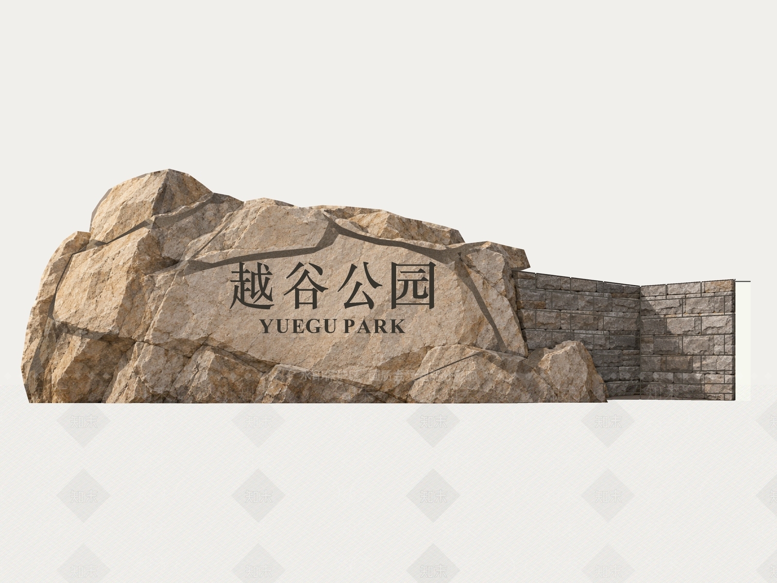 新中式景观景观石SU模型下载【ID:1234595141】