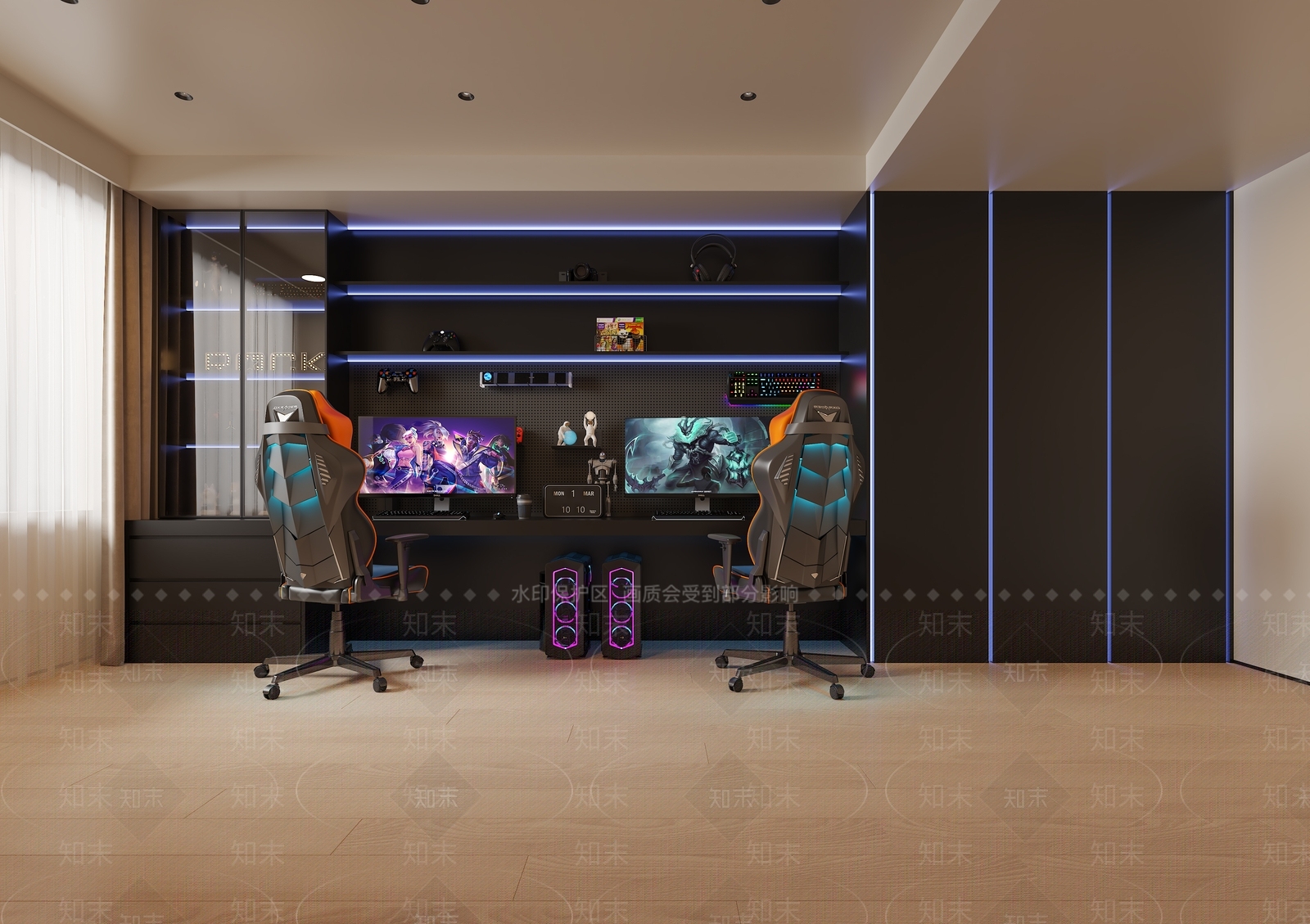 现代儿童娱乐室3D模型渲染效果图