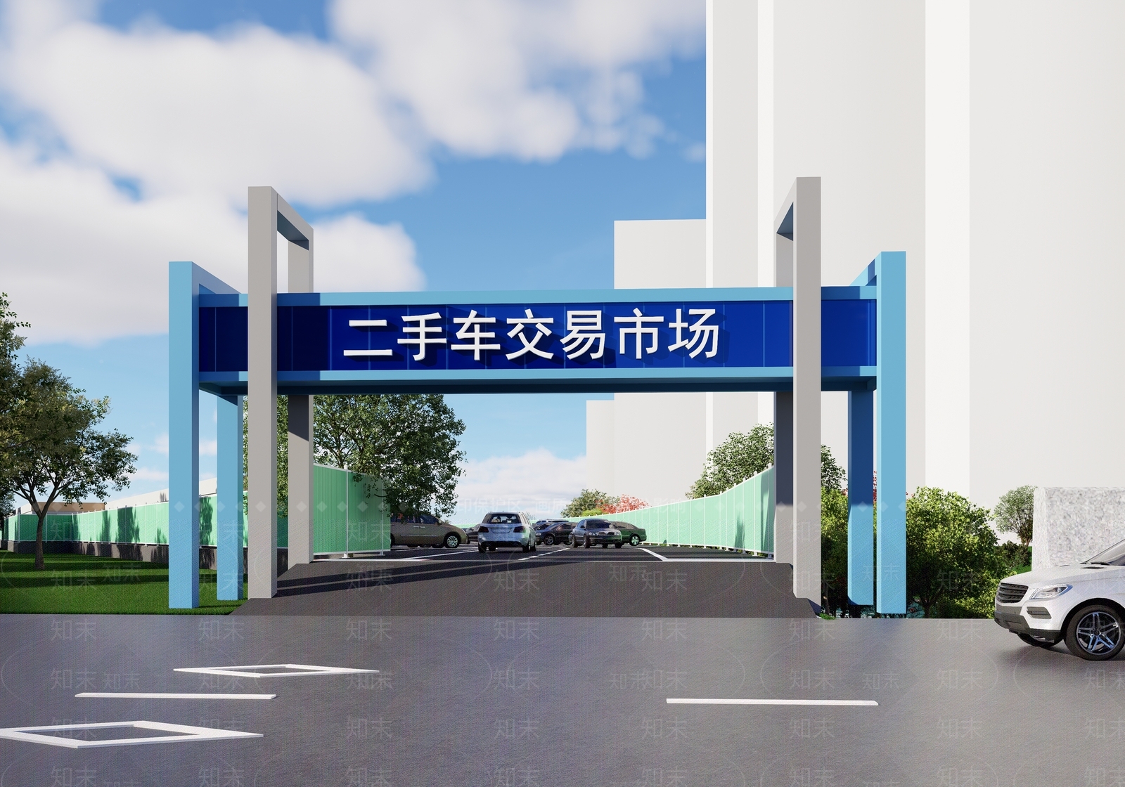 现代停车场SU模型下载【ID:1234595311】