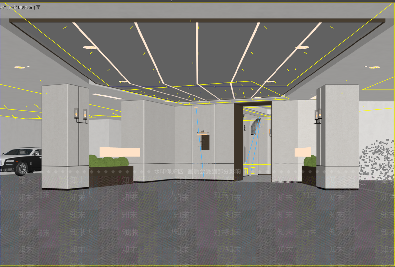 轻奢室内停车场3D模型下载【ID:1234595465】