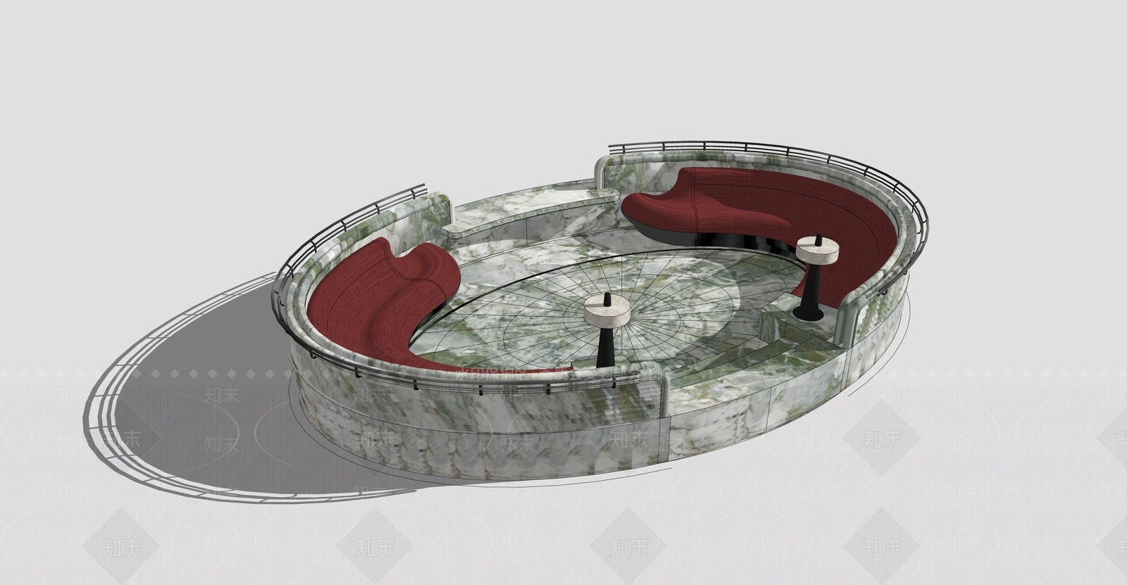 现代公共座椅SU模型下载【ID:1234599882】