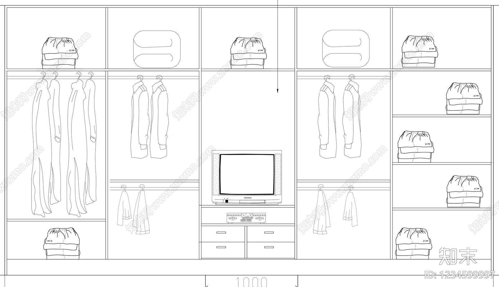 柜子cad施工图下载【ID:1234599997】