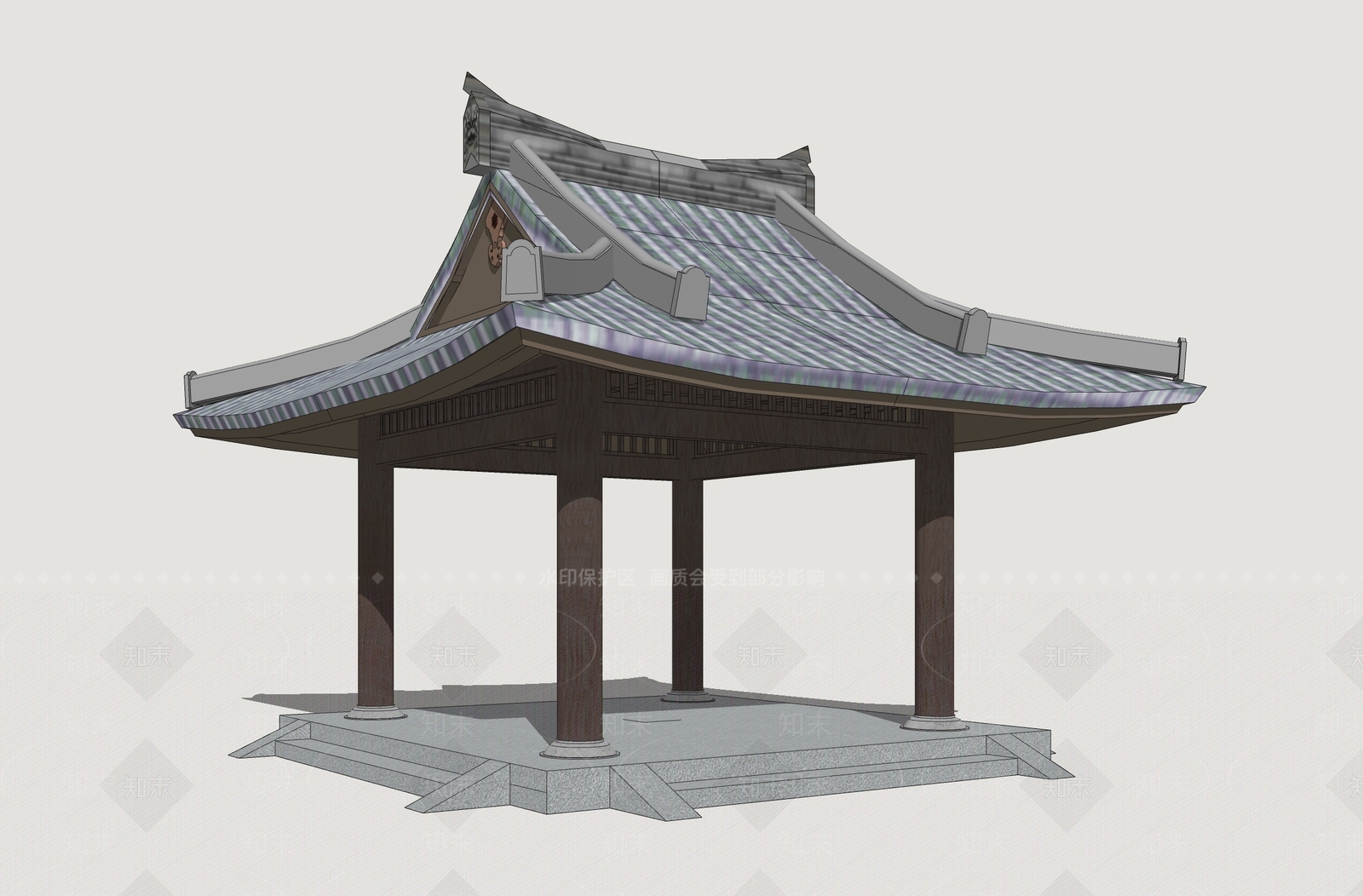 中式古建亭子SU模型下载【ID:1234601184】