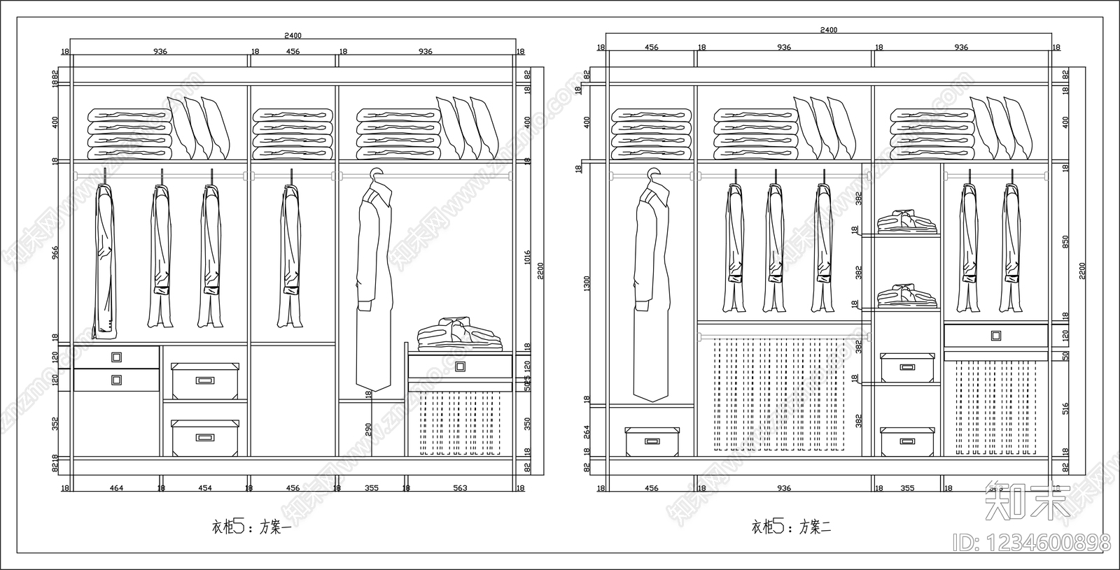 柜子cad施工图下载【ID:1234600898】