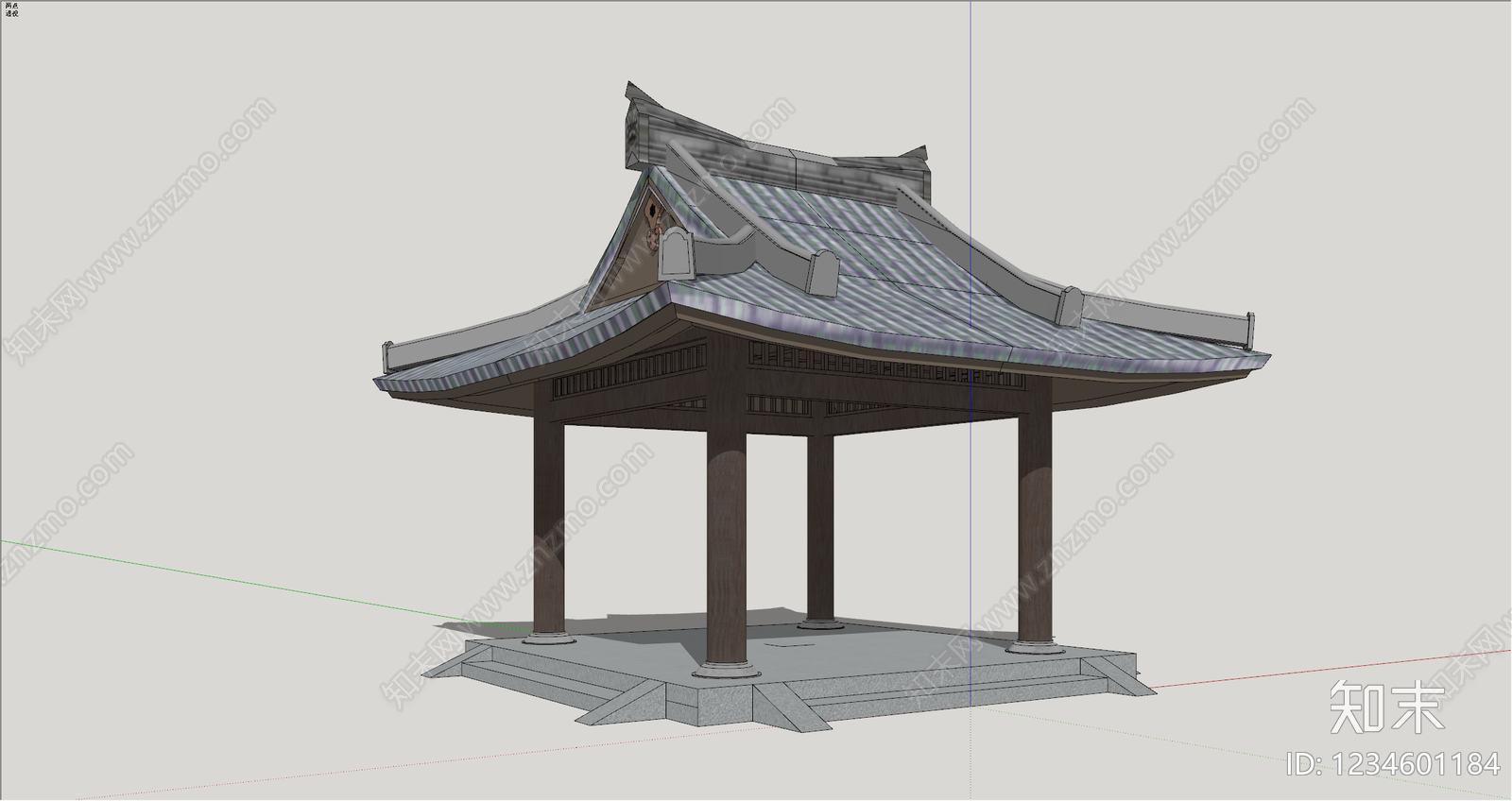 中式古建亭子SU模型下载【ID:1234601184】