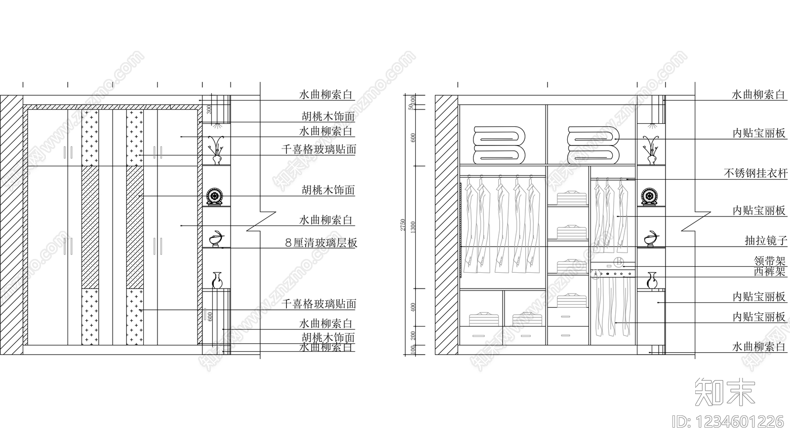 柜子cad施工图下载【ID:1234601226】