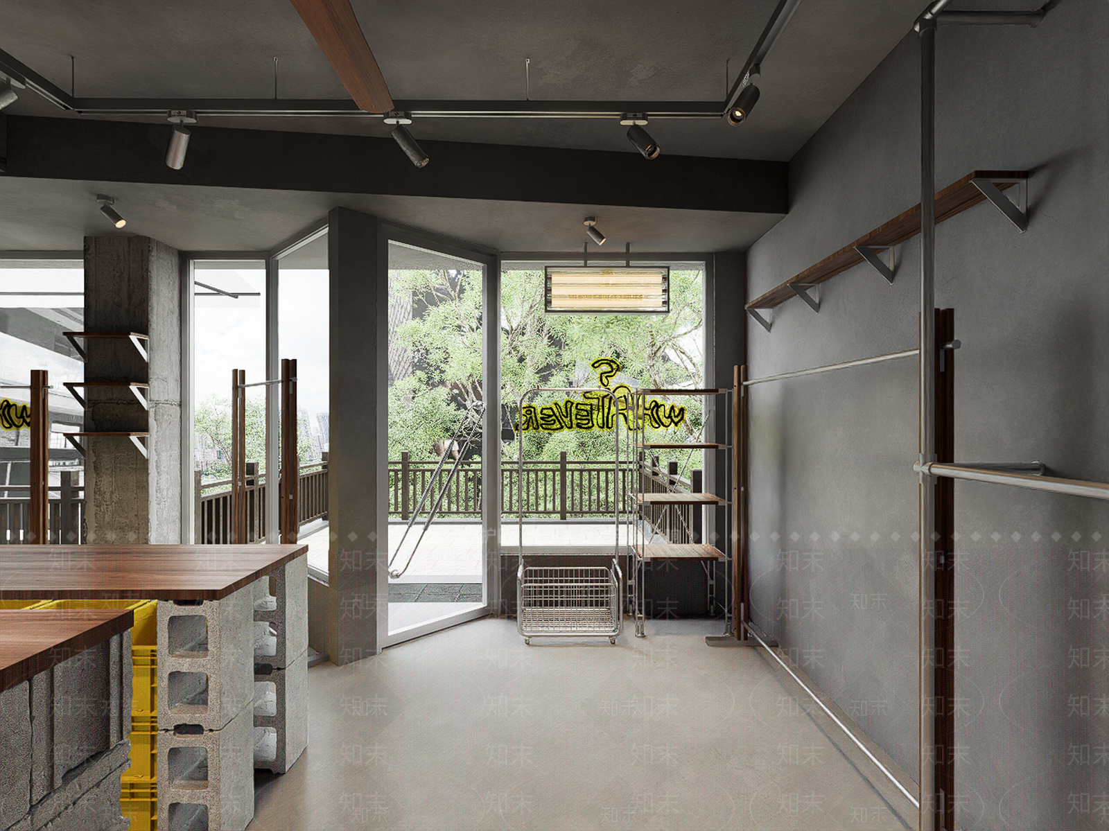 工业风服装店SU模型下载【ID:1234602756】