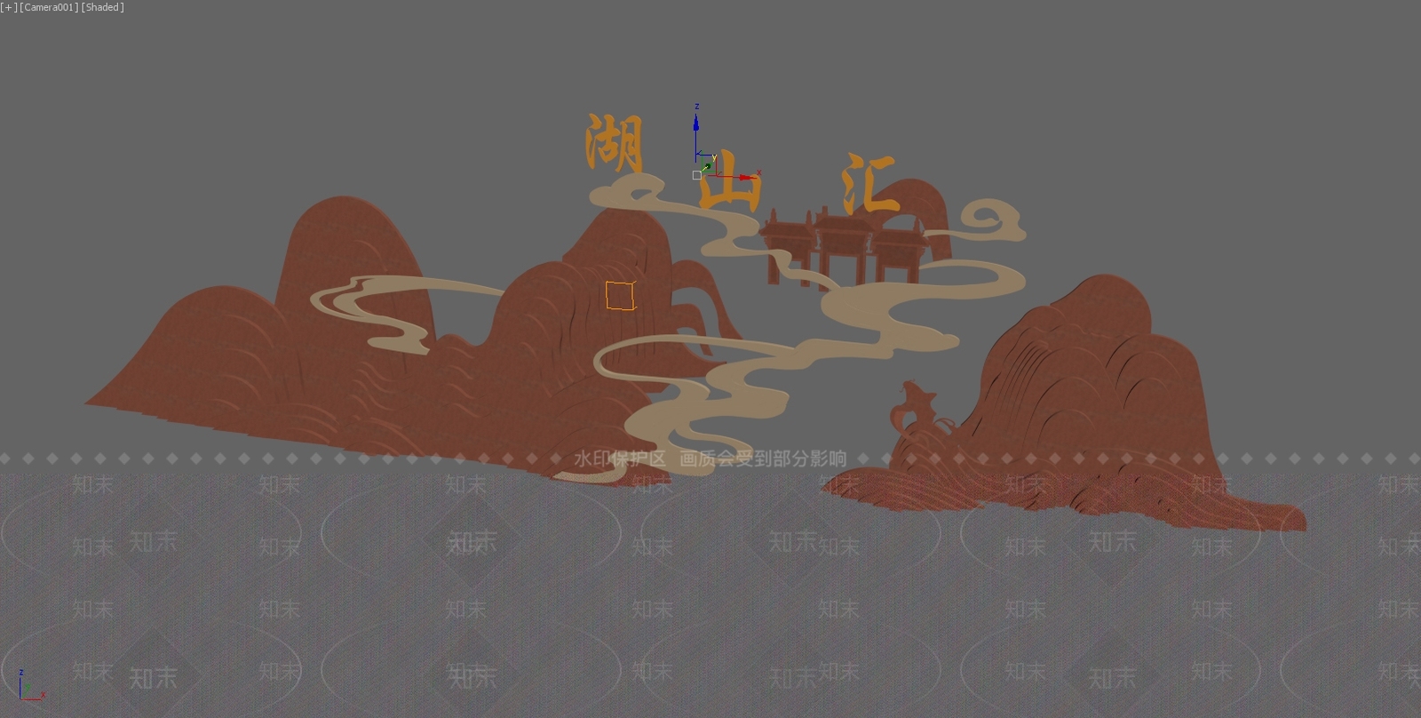 新中式景观雕塑3D模型下载【ID:1234602794】