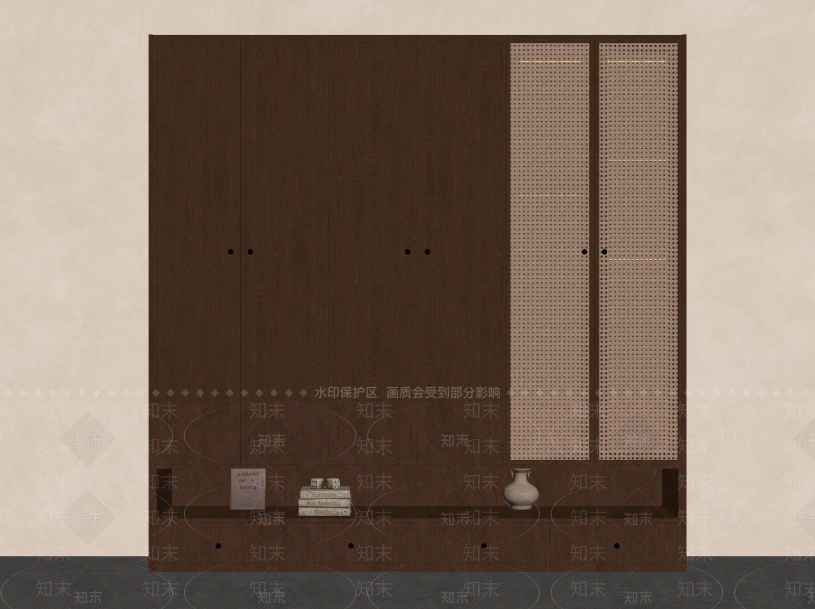 中古风衣柜SU模型下载【ID:1234603598】