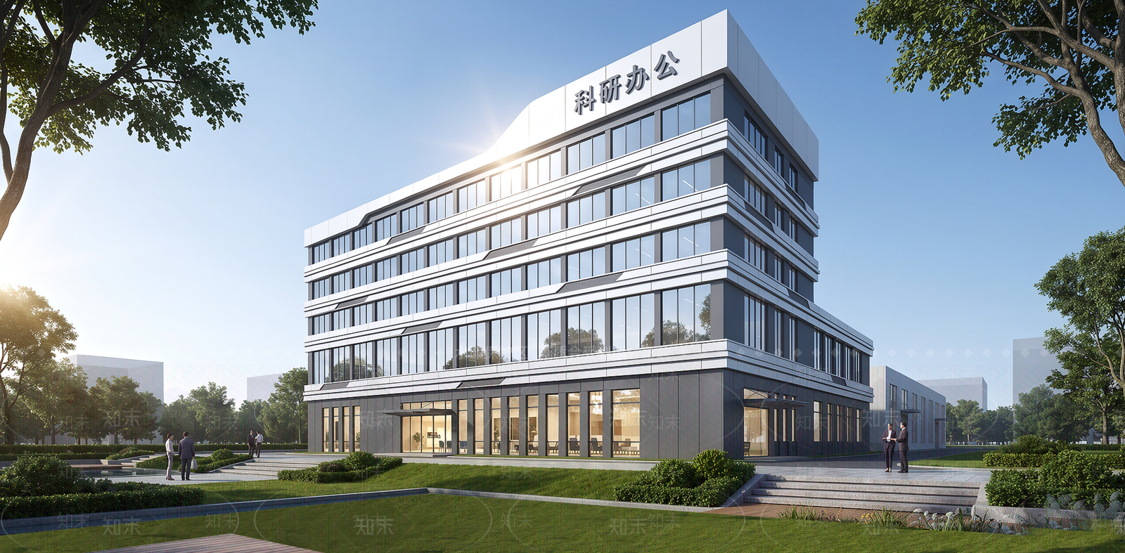 现代主义科研办公楼SU模型下载【ID:1234605263】