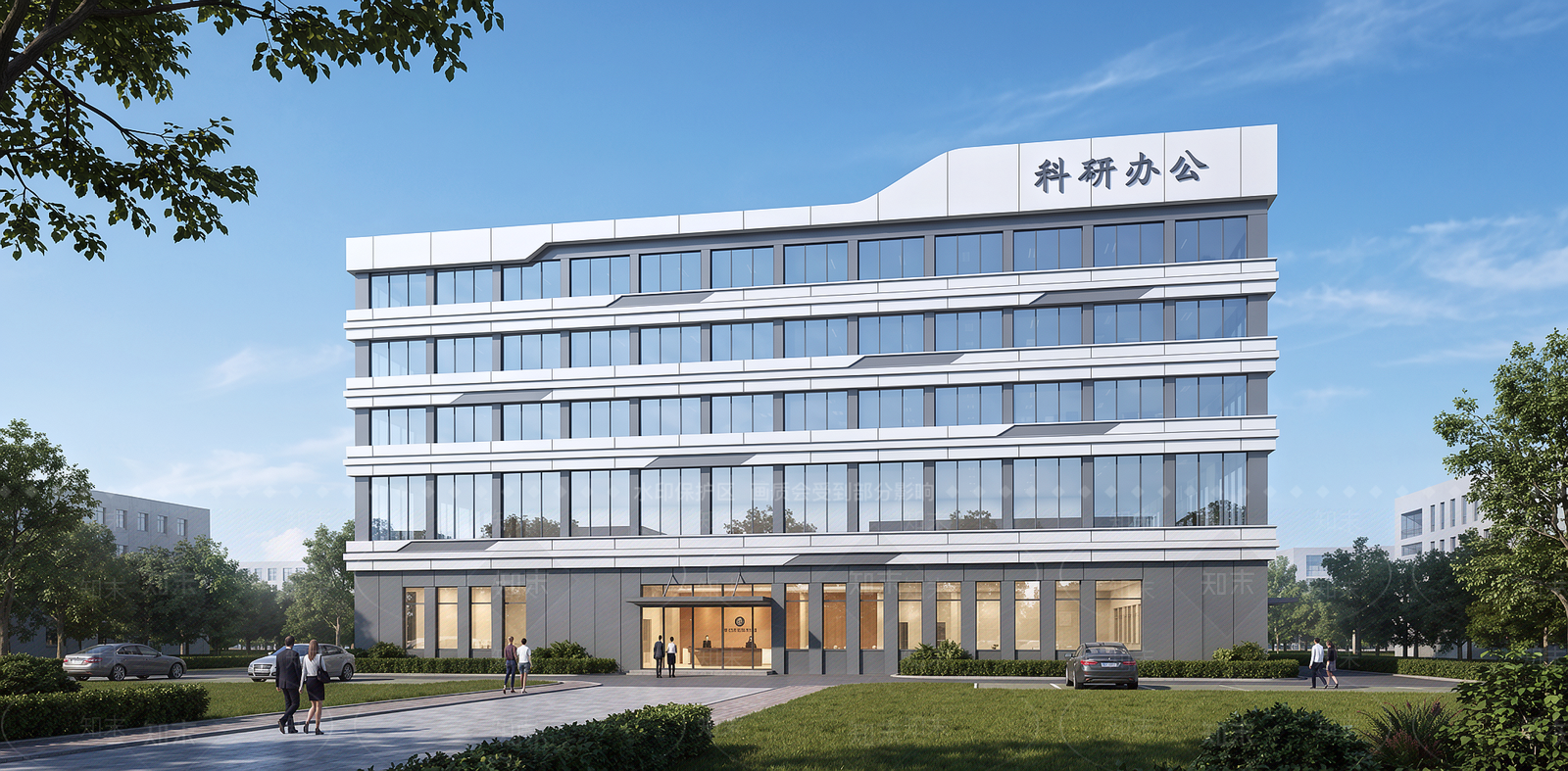 现代主义科研办公楼SU模型下载【ID:1234605263】