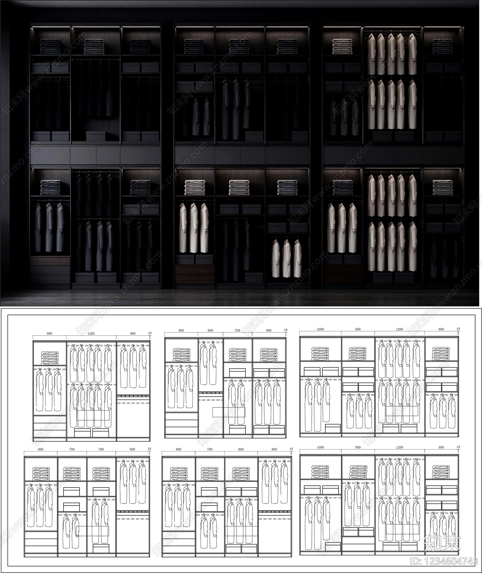 柜子cad施工图下载【ID:1234604743】