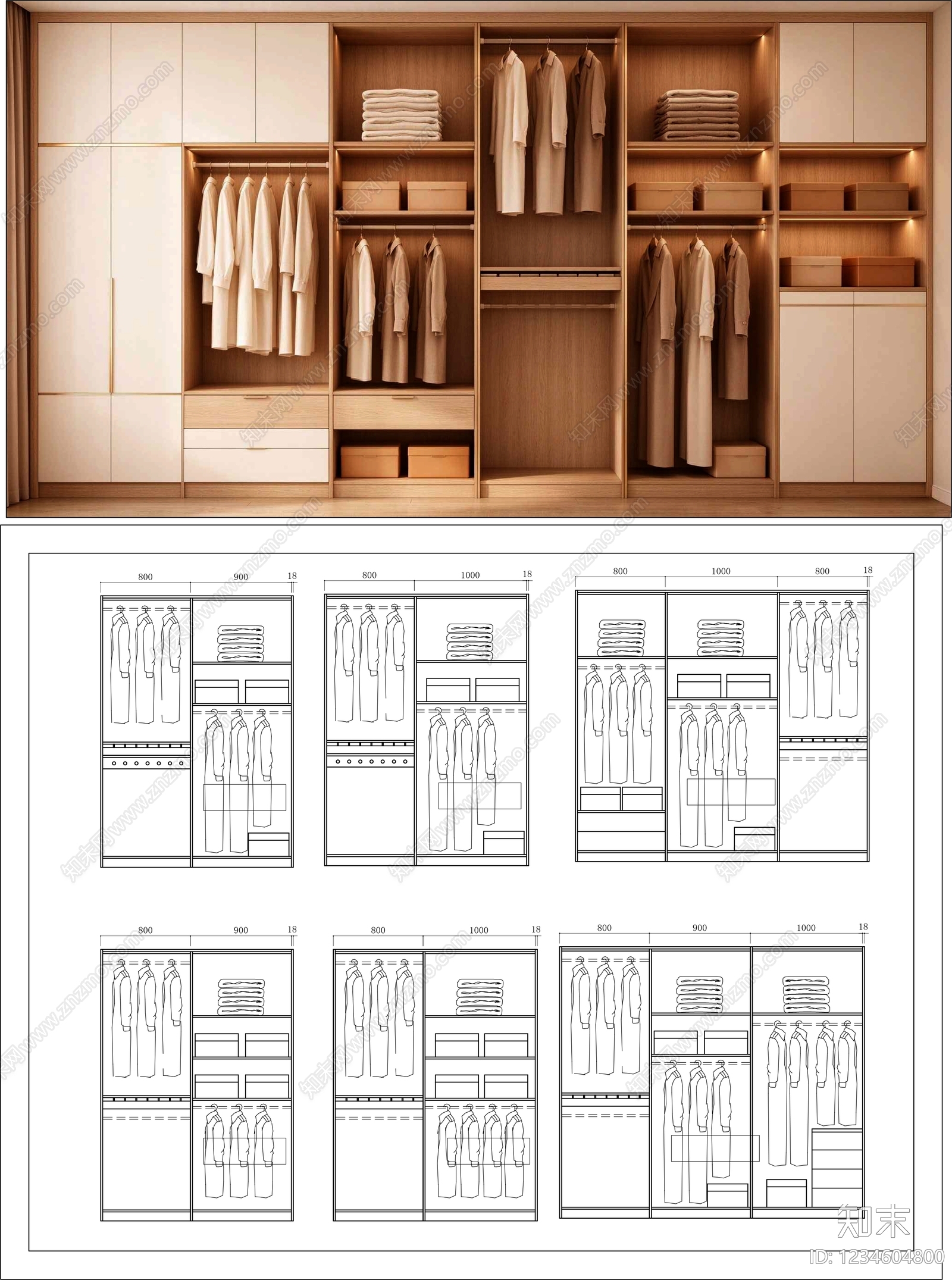柜子cad施工图下载【ID:1234604800】