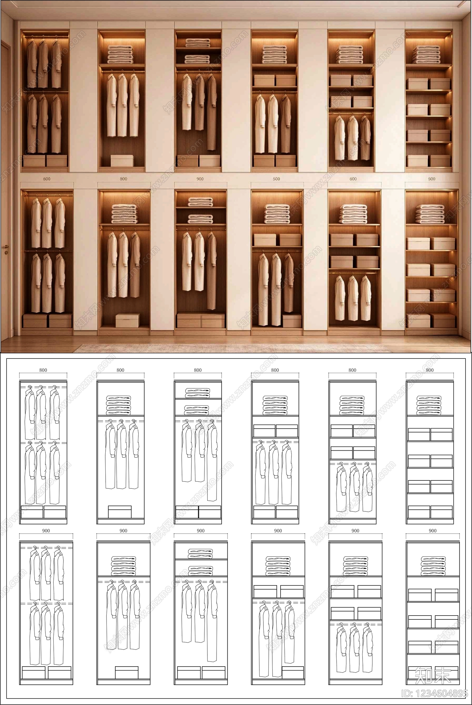柜子cad施工图下载【ID:1234604895】