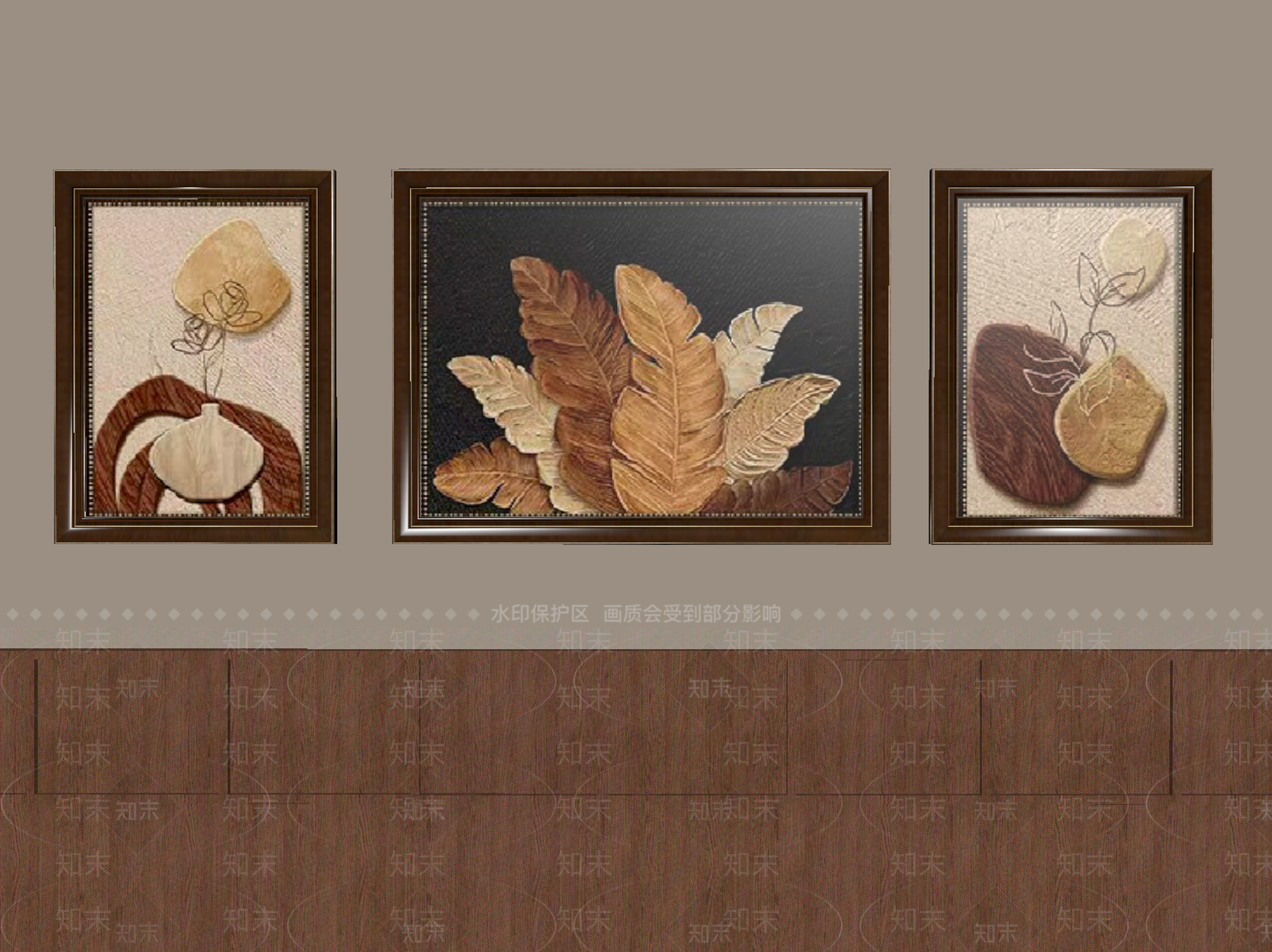 中古风挂画组合SU模型下载【ID:1234605302】