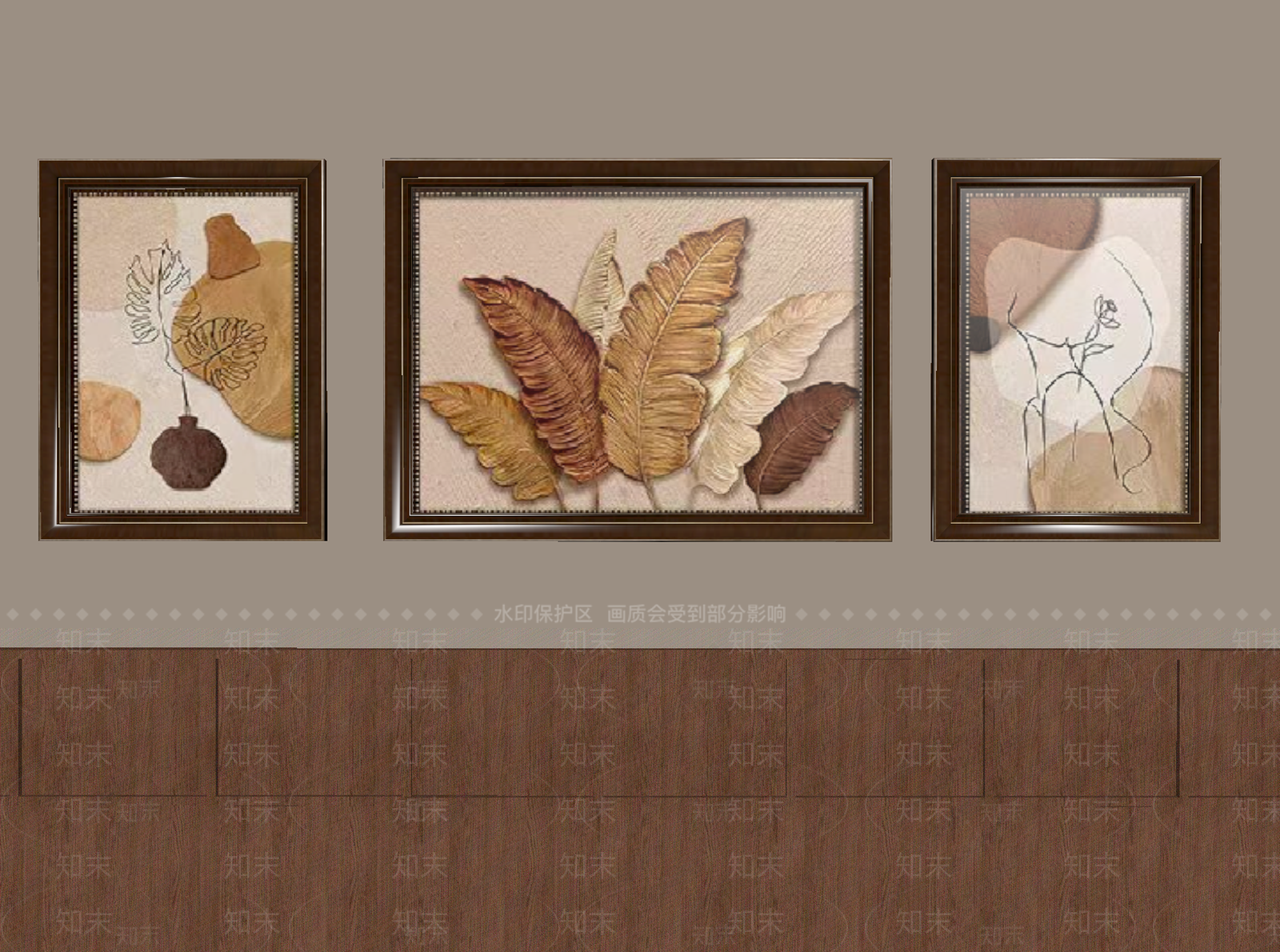 中古风挂画组合SU模型下载【ID:1234605488】