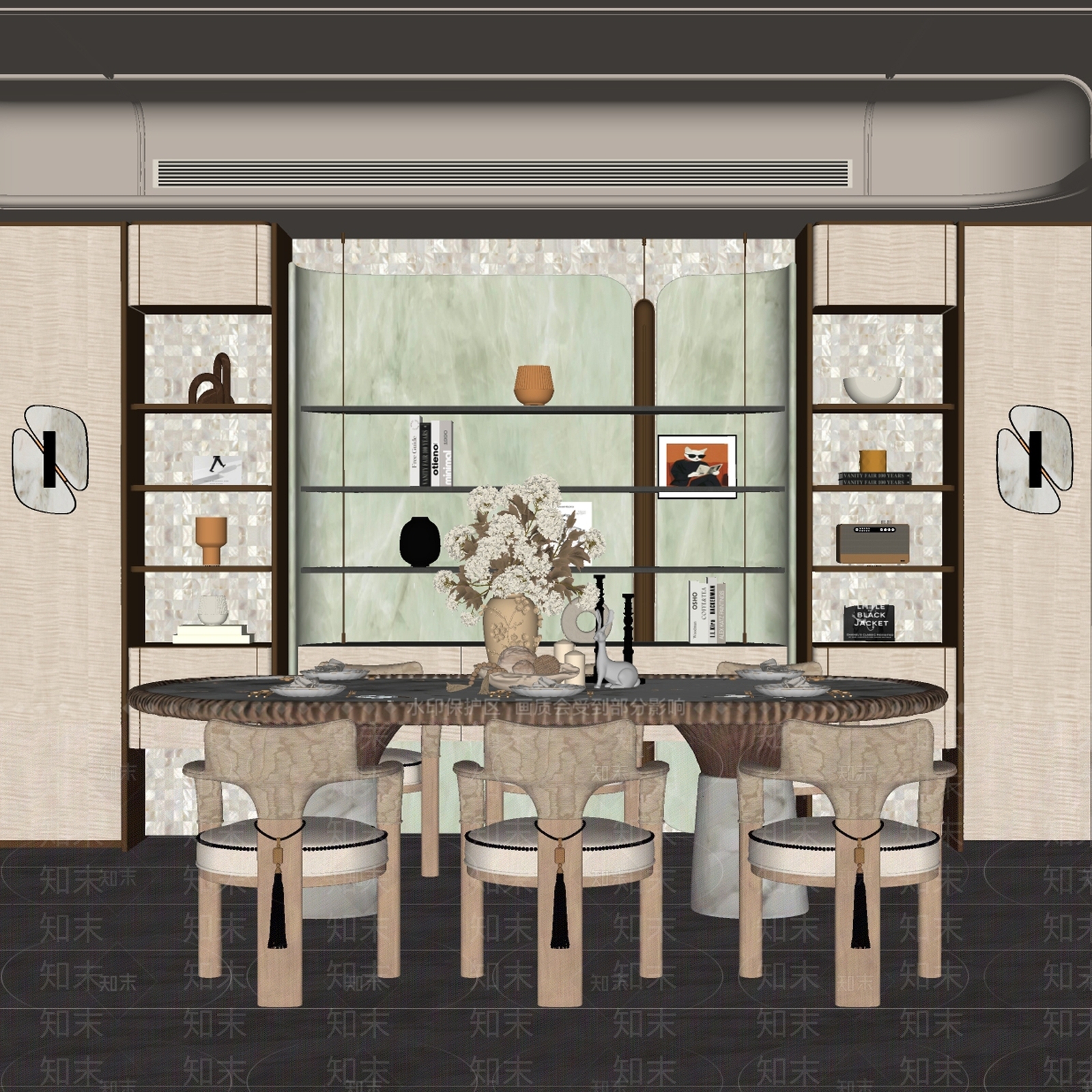 轻奢家居餐厅SU模型下载【ID:1234607671】