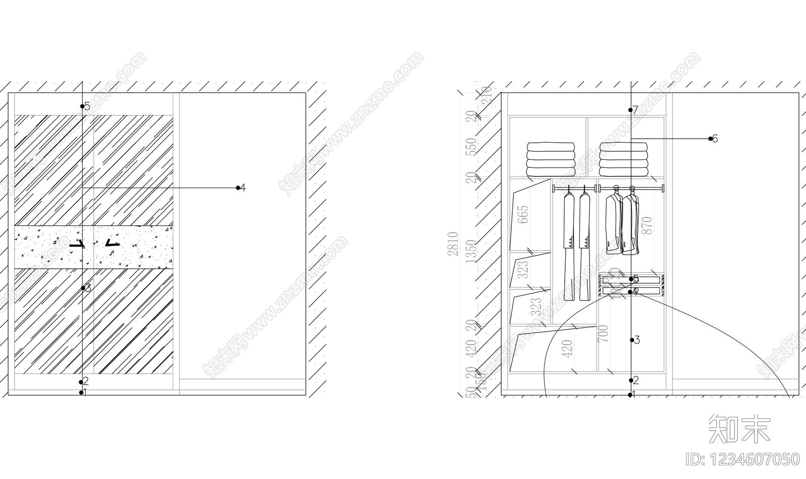 柜子cad施工图下载【ID:1234607050】