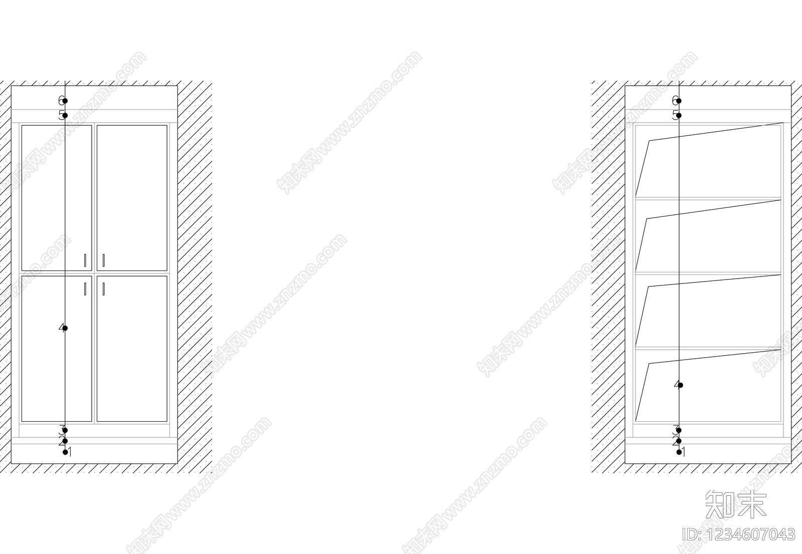 柜子cad施工图下载【ID:1234607043】