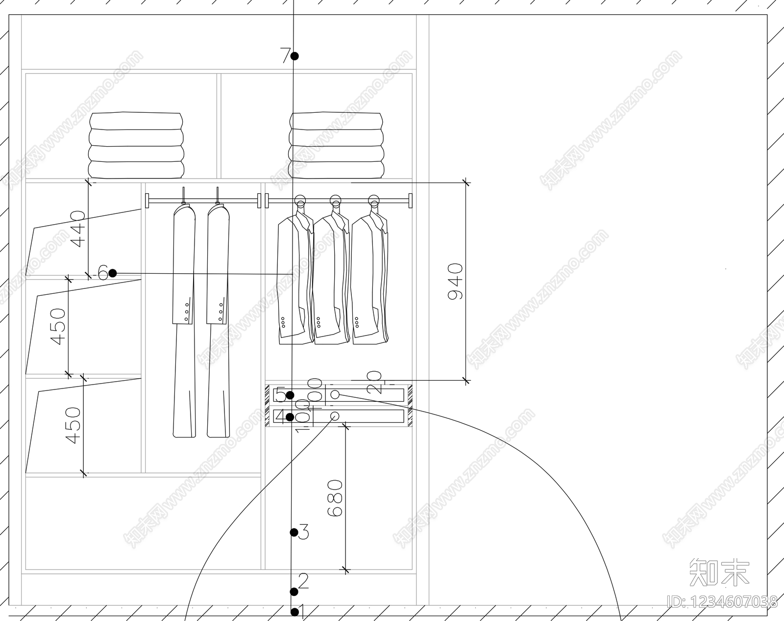 柜子cad施工图下载【ID:1234607038】