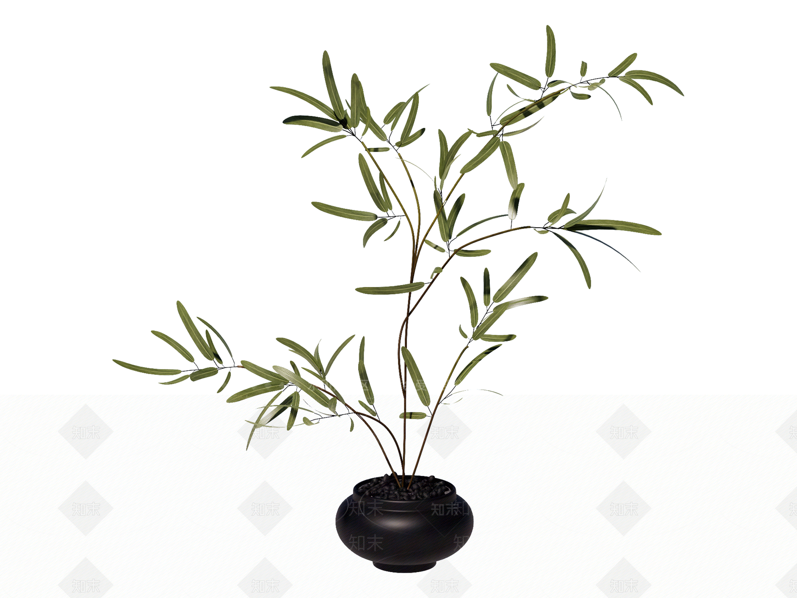 新中式盆栽SU模型下载【ID:1234607875】