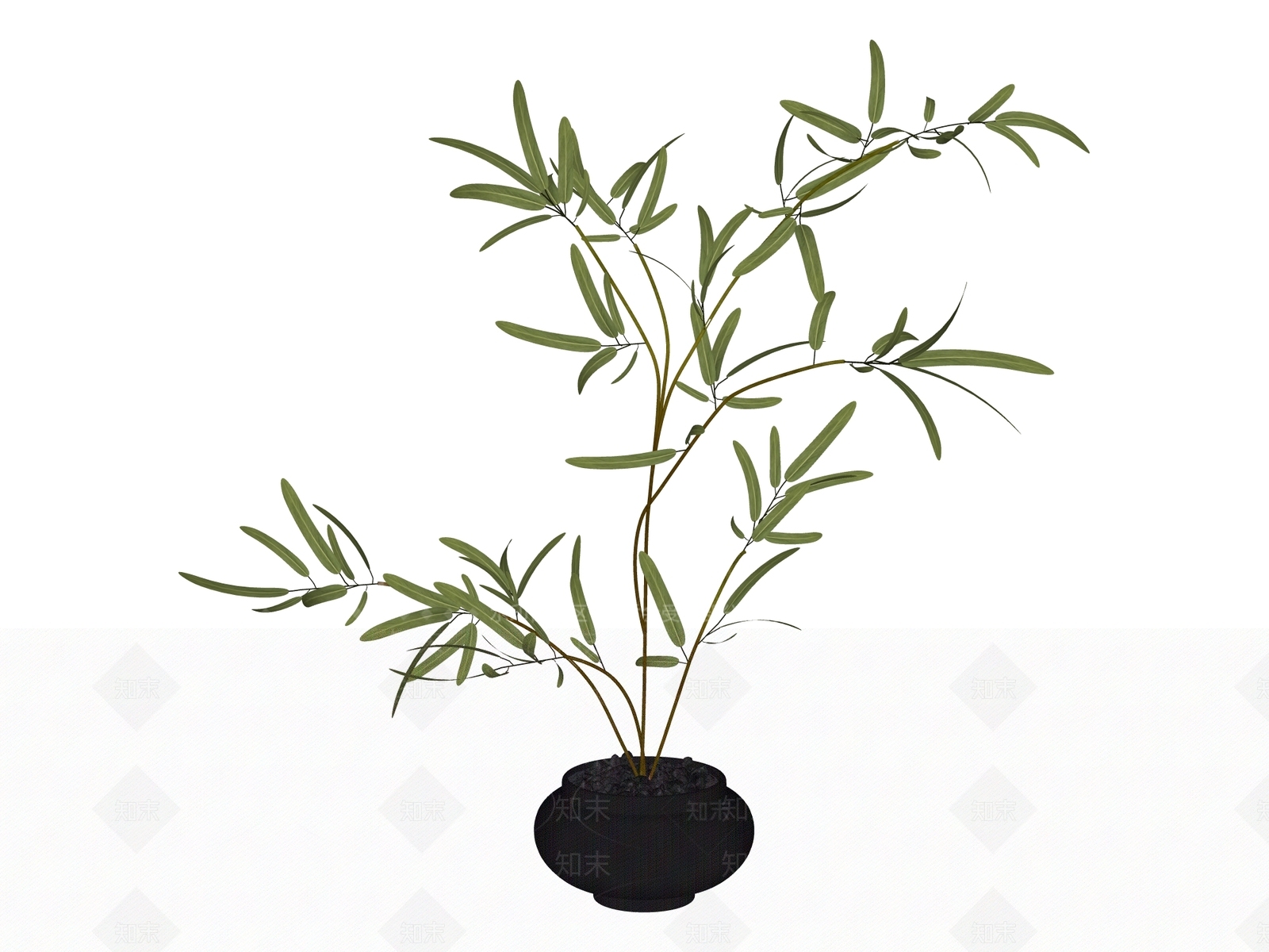 新中式盆栽SU模型下载【ID:1234607875】