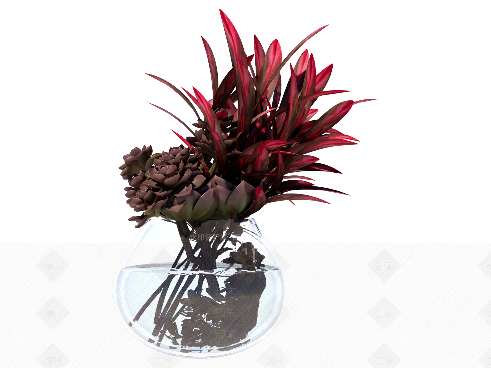 现代植物组合SU模型下载【ID:1234608295】