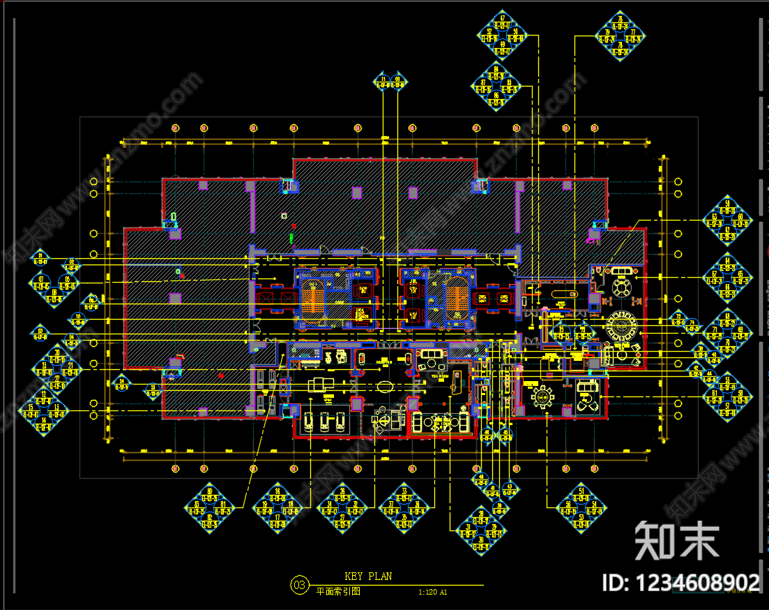 售楼处cad施工图下载【ID:1234608902】