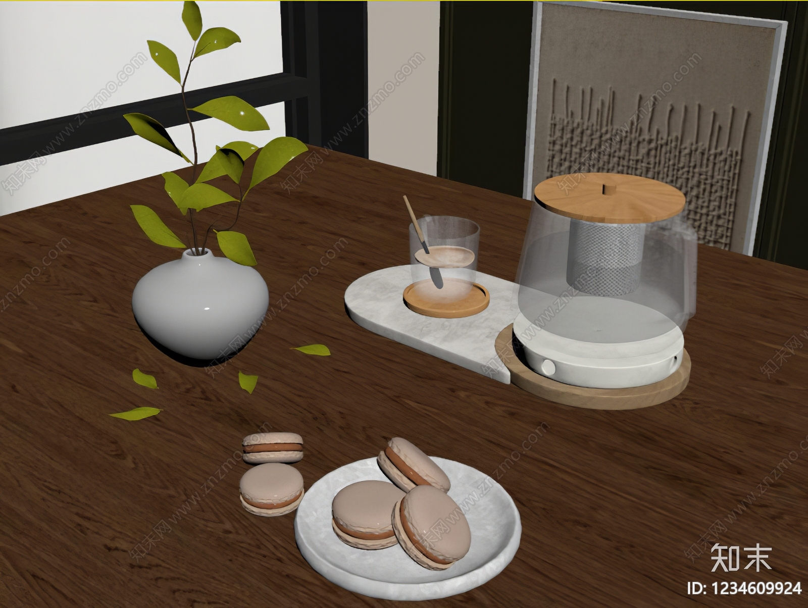 侘寂茶具SU模型下载【ID:1234609924】