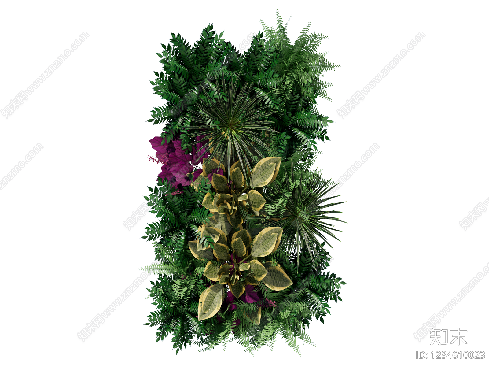 现代绿植墙SU模型下载【ID:1234610023】