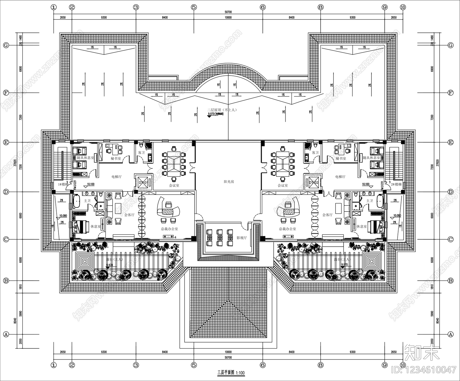 别墅cad施工图下载【ID:1234610047】