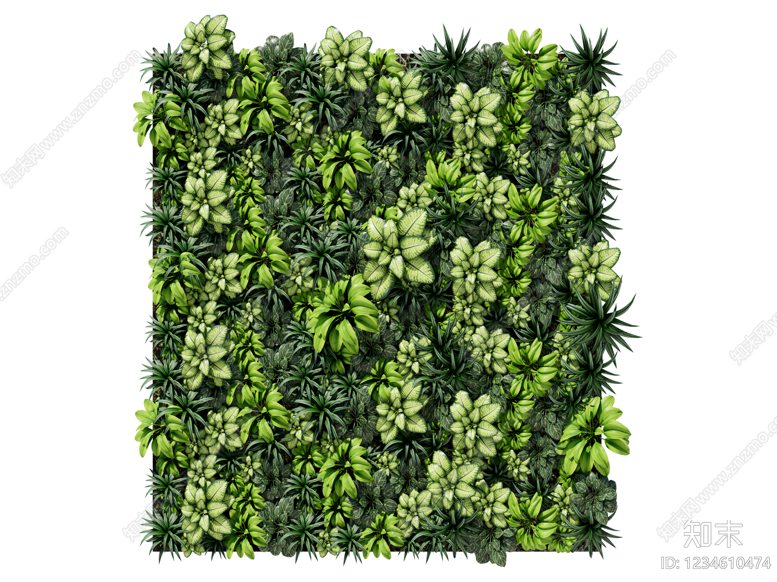 现代主义绿植墙SU模型草图