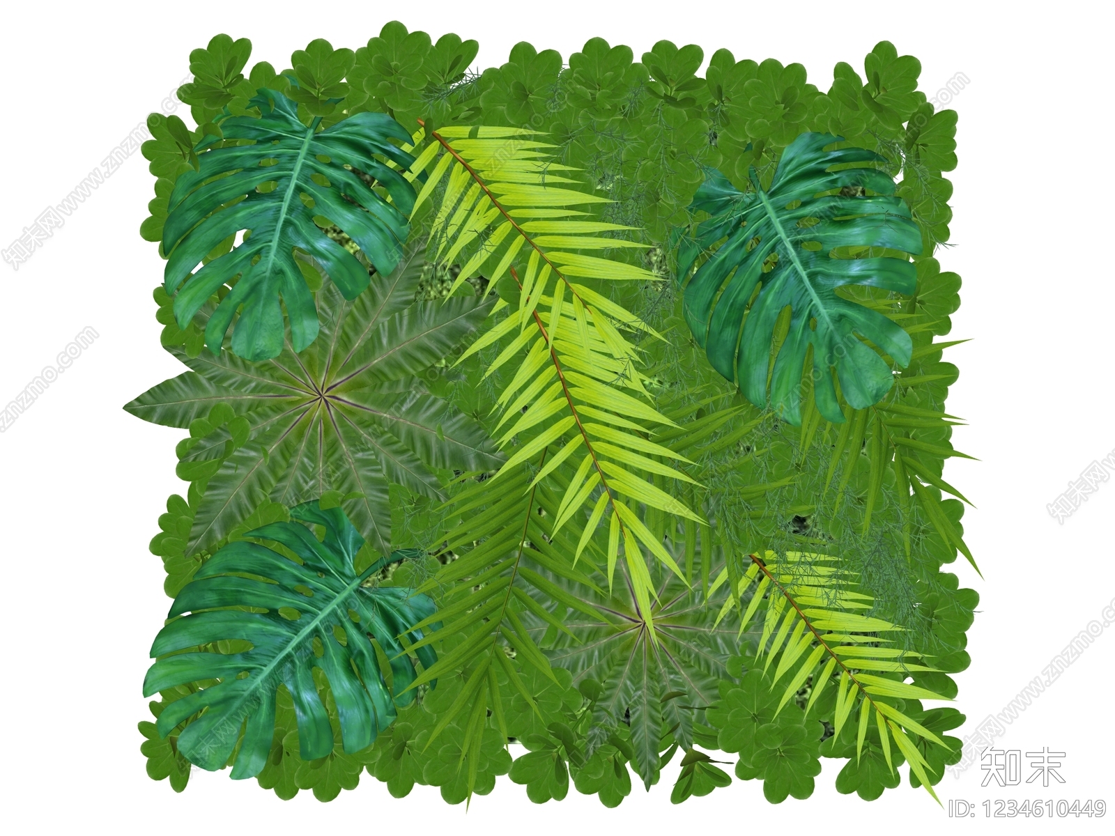 绿植墙SU模型下载【ID:1234610449】