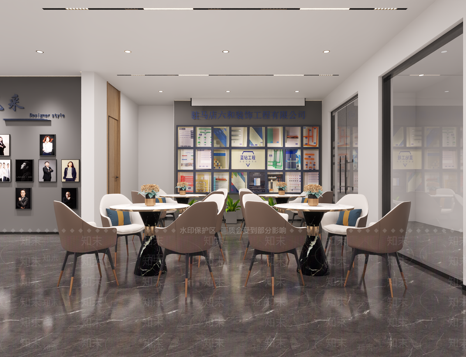 现代简约办公大厅3D模型下载【ID:1234611454】