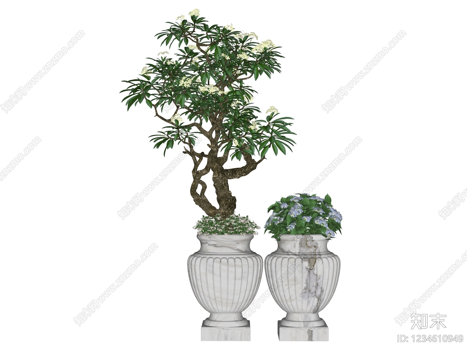 法式盆栽SU模型下载【ID:1234610949】