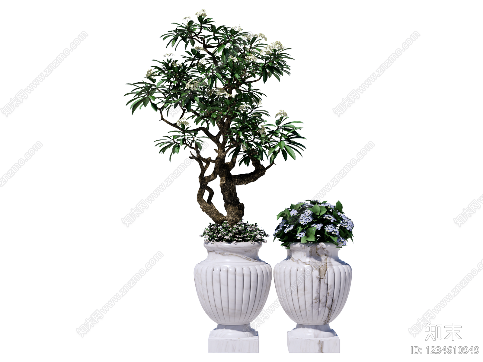 法式盆栽SU模型下载【ID:1234610949】