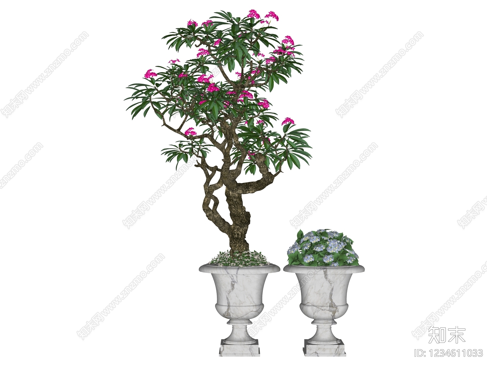 法式盆栽SU模型下载【ID:1234611033】