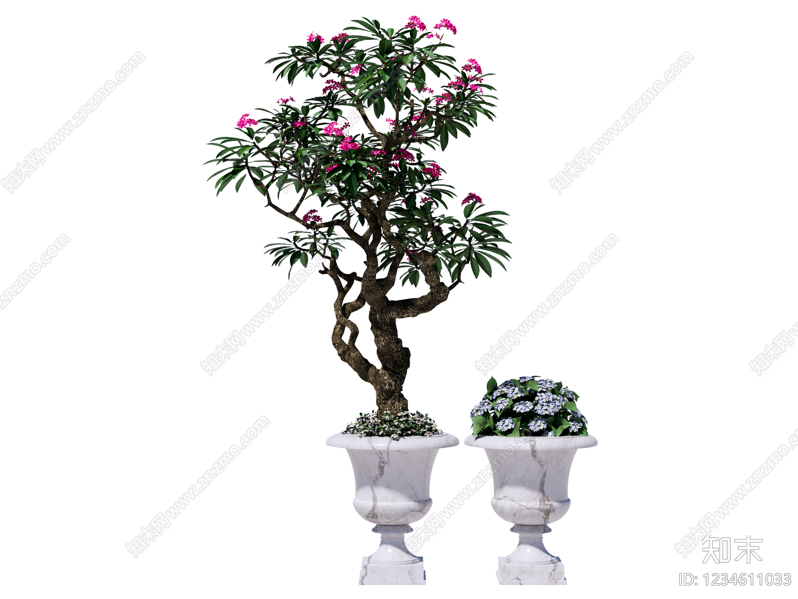 法式盆栽SU模型下载【ID:1234611033】