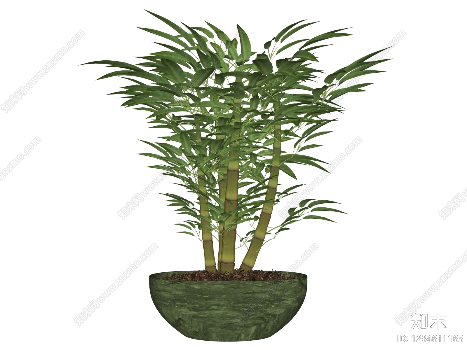 新中式盆栽SU模型下载【ID:1234611165】