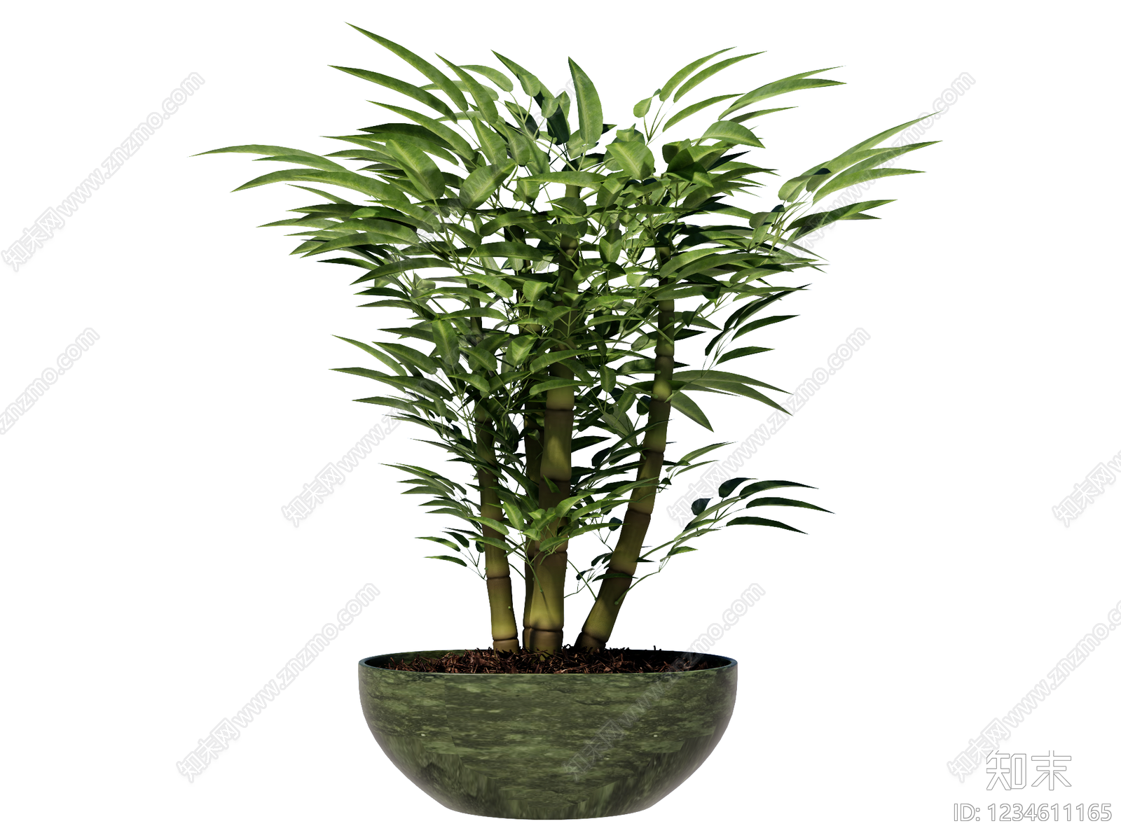 新中式盆栽SU模型下载【ID:1234611165】