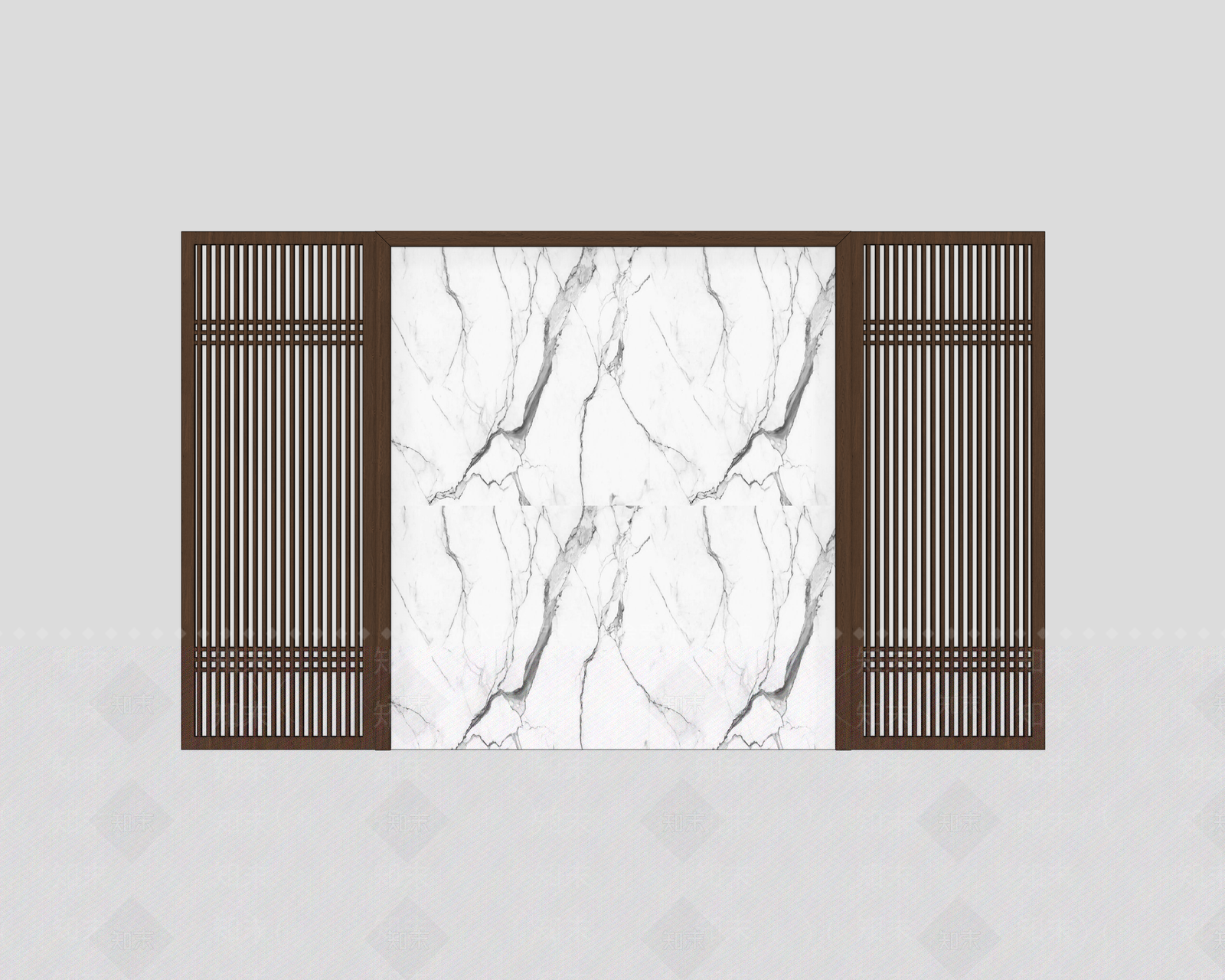 新中式电视背景墙3D模型下载【ID:1234611419】