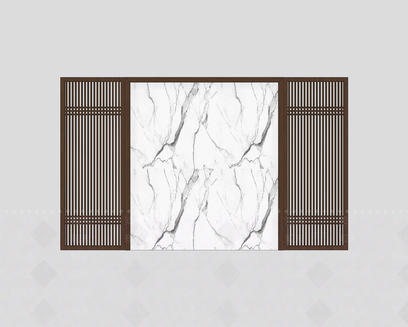 新中式背景墙SU模型下载【ID:1234611688】